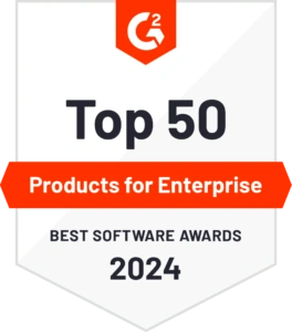 G2 badge recognizing Descartes among top 50 best software 